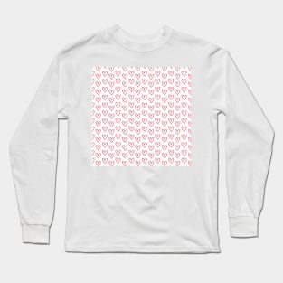 White and red hearts pattern Long Sleeve T-Shirt